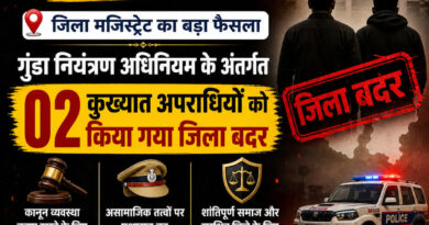 *जिला मजिस्ट्रेट ने गुंडा नियंत्रण अधिनियम के अंतर्गत कार्यवाही करते हुए 02 कुख्यात अपराधी किए जिला बदर*