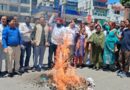 भाजपा सरकार के खिलाफ महानगर कांग्रेस का प्रदर्शन, ऐश्लेहॉल चौक पर फूंका पुतला